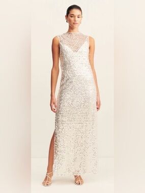 sequin lace halter dress Champagne Gold Sequin Lace Mermaid Prom Dress main image 1